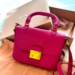 Miu miu madras satchel bag pink leather